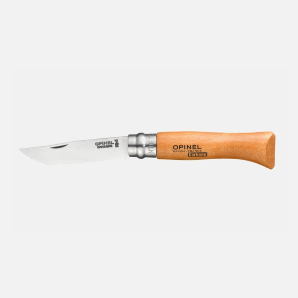 Couteau OPINEL n°8 hêtre carbone avec plumier et étui ceinture