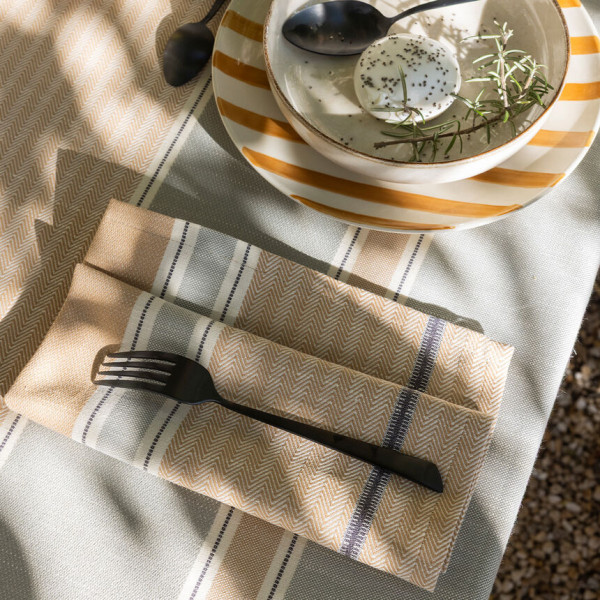 4 serviettes de table LE JACQUARD FRANCAIS Dune Touareg 50x50cm