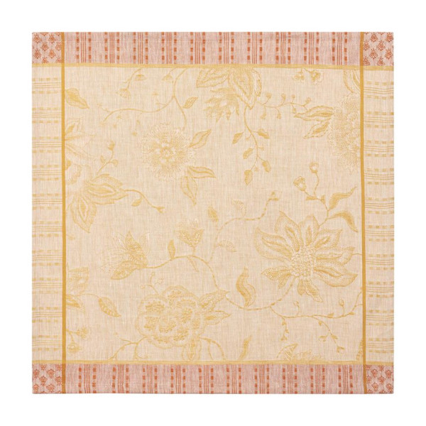 4 serviettes de table LE JACQUARD FRANCAIS Eté Indien Abricot 55x55cm