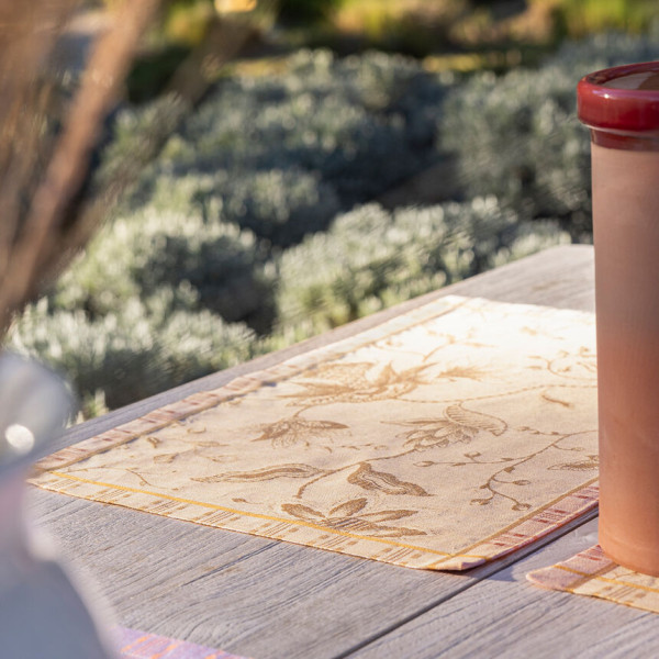 4 sets de table LE JACQUARD FRANCAIS Eté Indien Abricot 50x36cm