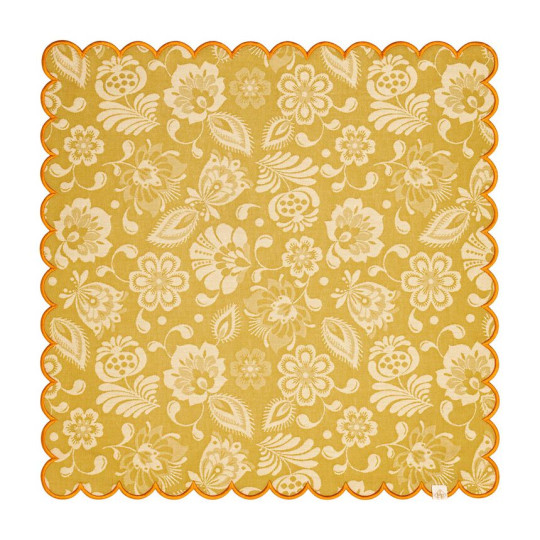 4 serviettes de table LE JACQUARD FRANCAIS enduit Alegria Sunset 50x50cm