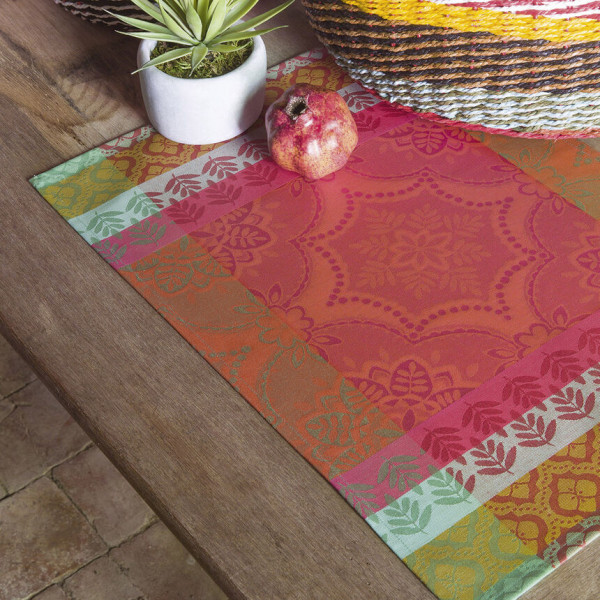 4 sets de table enduits LE JACQUARD FRANCAIS Bastide Olive 52x38cm