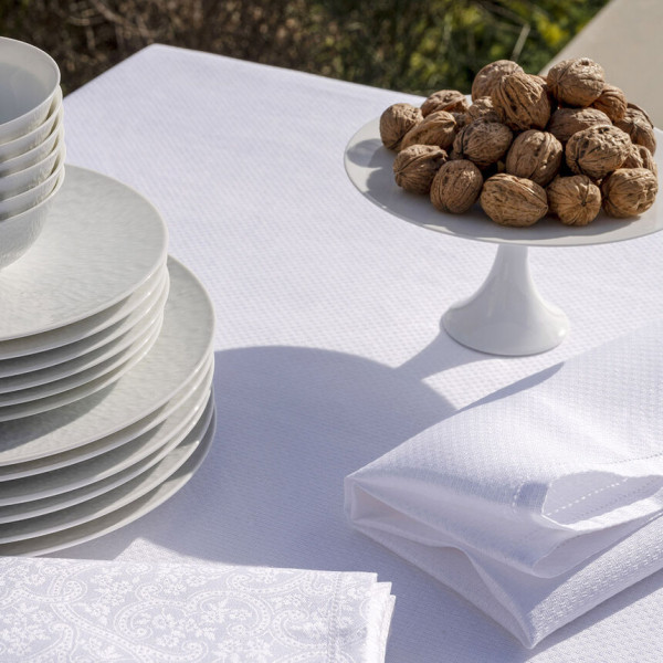4 serviettes de table LE JACQUARD FRANCAIS Portofino Sabbia 100% lin 58x58cm