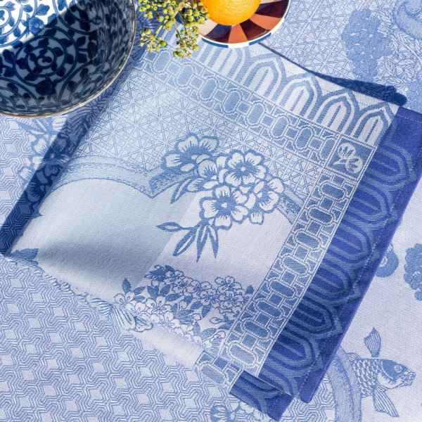 4 serviettes de table LE JACQUARD FRANCAIS Promenade Impériale Nacre 50x50cm