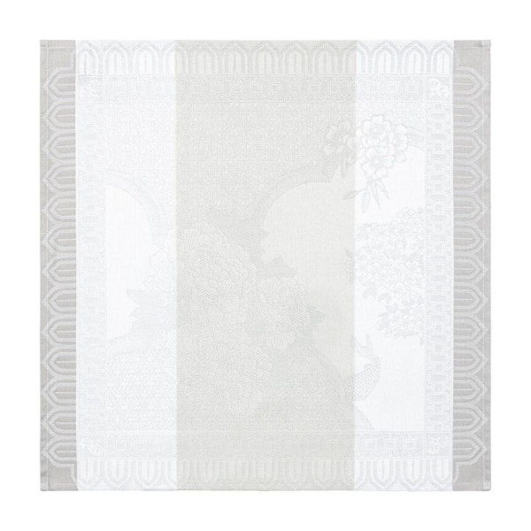 4 serviettes de table LE JACQUARD FRANCAIS Promenade Impériale Nacre 50x50cm
