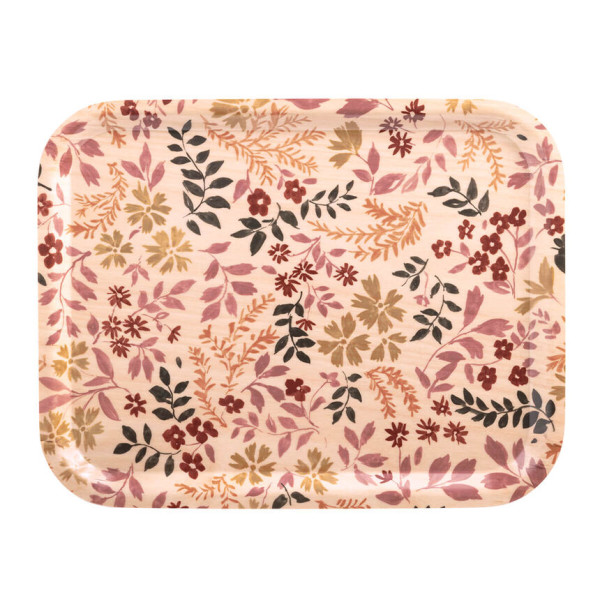 Plateau LE JACQUARD FRANCAIS Campagne rose 36x28cm en bois de bouleau