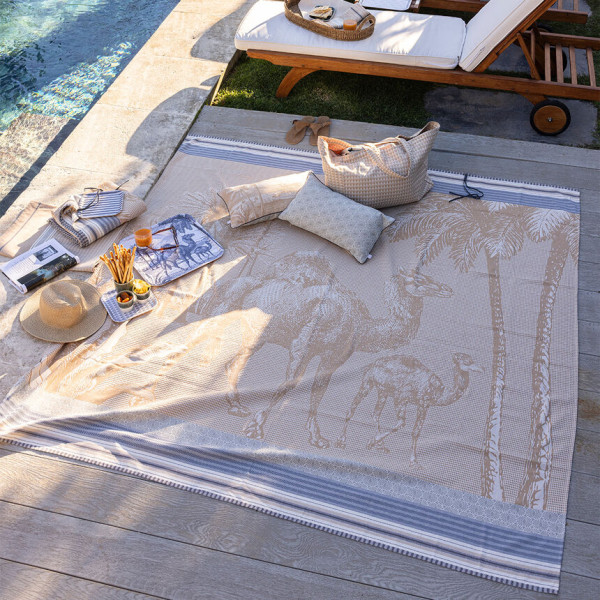 Drap de plage LE JACQUARD FRANCAIS Dune argan 200x200cm