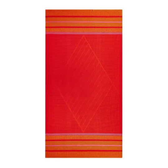 Drap de plage LE JACQUARD FRANCAIS Sand Club Voile corail 100x200cm