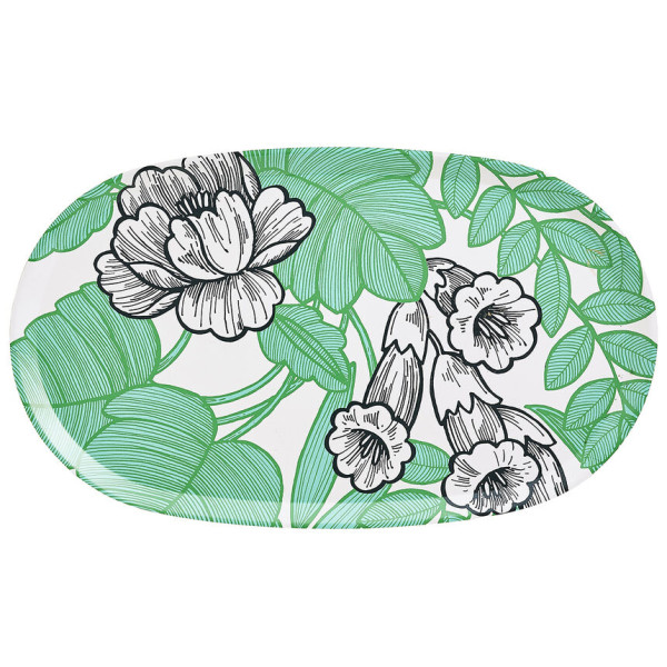 Plateau LE JACQUARD FRANCAIS Escapade tropicale Goyave 55x32cm en bois de bouleau
