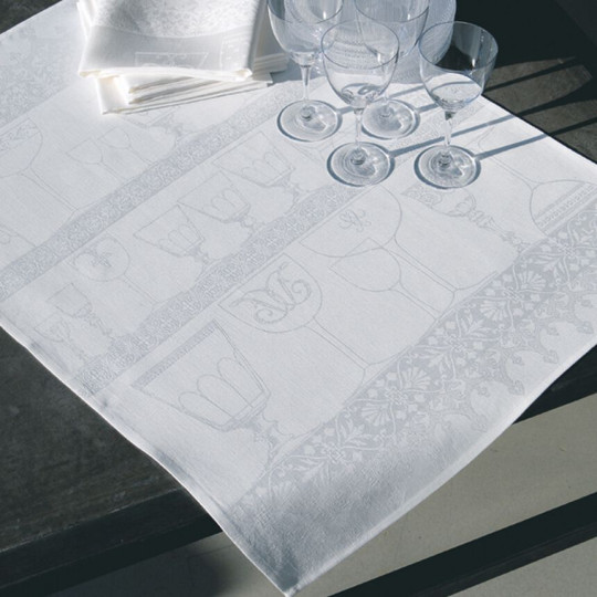 Essuie-verres LE JACQUARD FRANCAIS Cristal 100% lin 60x80cm - 4 coloris