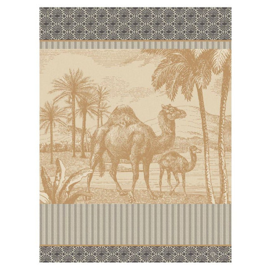 Torchon LE JACQUARD FRANCAIS Dune dromadaire 100% coton 60x80cm - 2 coloris