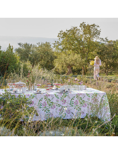 Nappe enduite LE JACQUARD FRANCAIS Bastide Poivron en coton - 6 tailles