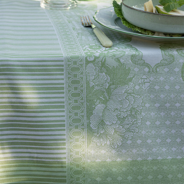 Nappe LE JACQUARD FRANCAIS Promenade Impériale Jade en coton - 4 tailles