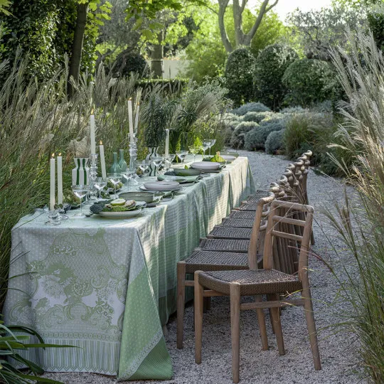 Nappe LE JACQUARD FRANCAIS Promenade Impériale Jade en coton - 4 tailles