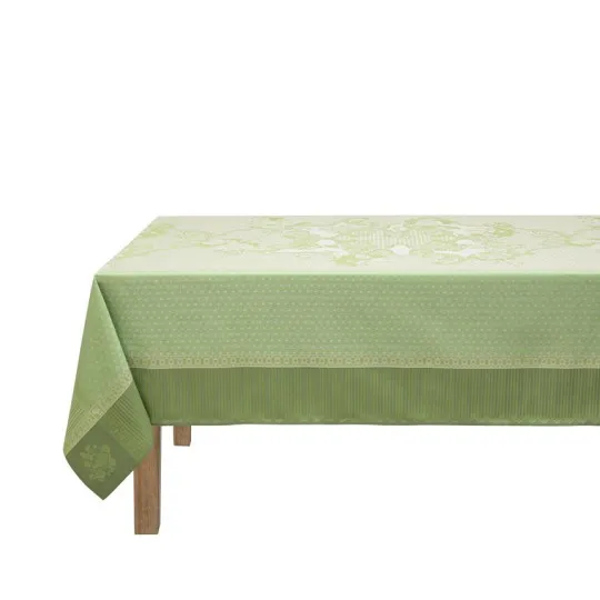 Nappe enduite LE JACQUARD FRANCAIS Promenade Impériale Jade en coton - 3 tailles