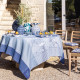 Nappe enduite LE JACQUARD FRANCAIS Promenade Impériale Lapis en coton - 3 tailles