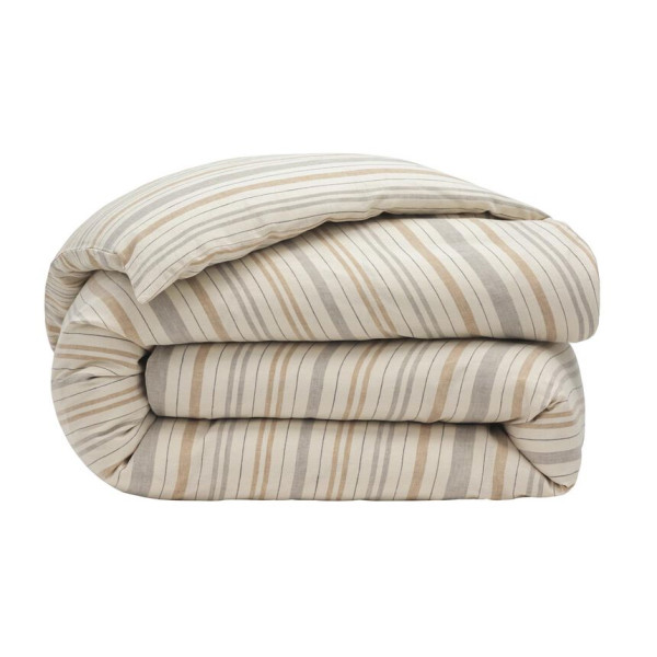 Housse de couette LE JACQUARD FRANCAIS Dune Argan en lin et coton - 2 tailles