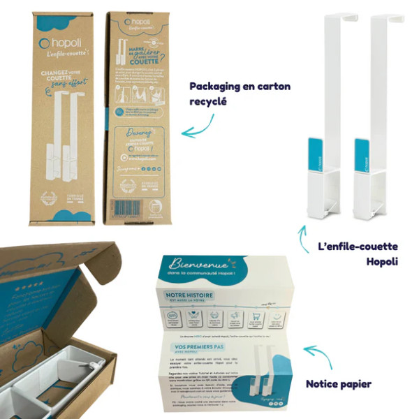 Enfile couette HOPOLI blanc - 2 modèles