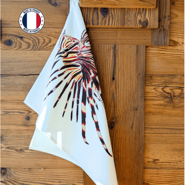 Torchon Le Poisson Lion VAREK 100% coton