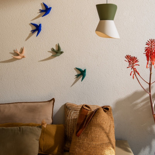 Suspension MONOCHROMIC Verso Vert Provence en céramique câble or