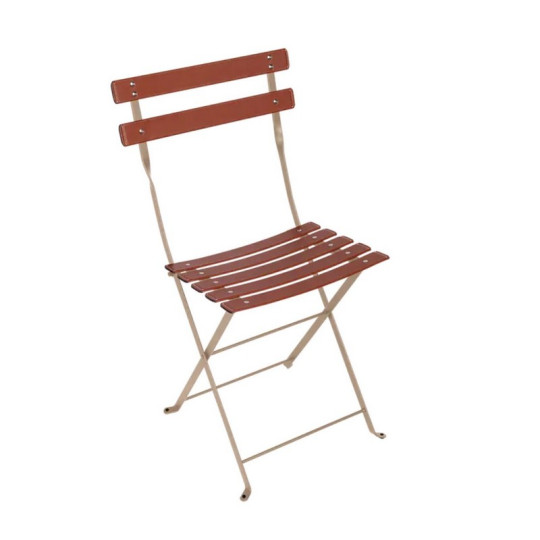 Chaise pliante FERMOB Bistro cuir métal - 3 coloris