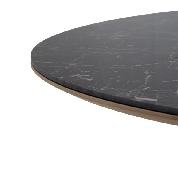 Table bistrot DASRAS Toupie en noyer et céramique plateau rond F1 - 8 finitions 7 tailles