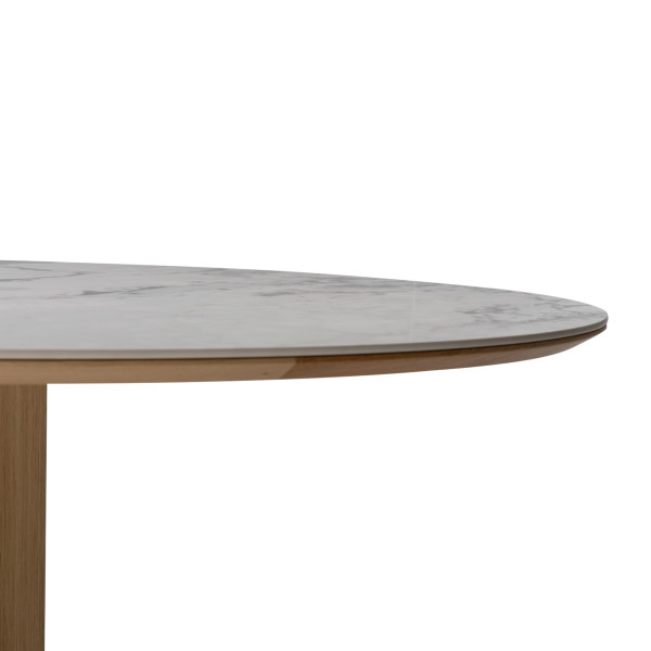 Table bistrot DASRAS Toupie en noyer et céramique plateau rond F1 - 8 finitions 7 tailles