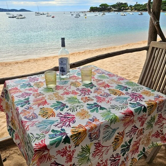 Nappe enduite FLEUR DE SOLEIL Algues - 7 tailles