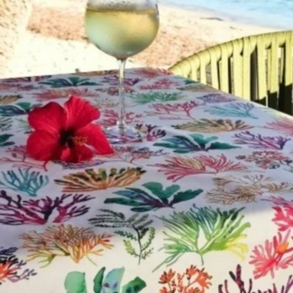 Nappe enduite FLEUR DE SOLEIL Anémone rose - 7 tailles