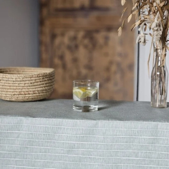 Nappe enduite FLEUR DE SOLEIL Bambou vert - 7 tailles