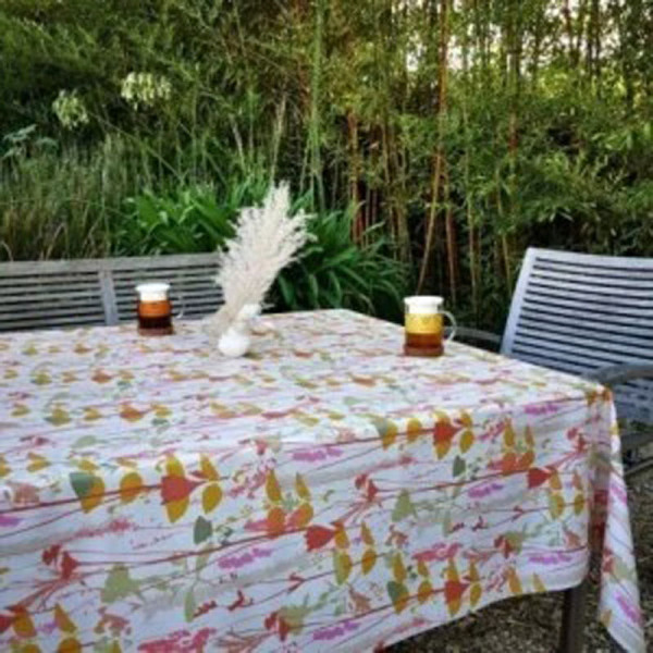 Nappe enduite FLEUR DE SOLEIL Champêtre rose - 7 tailles