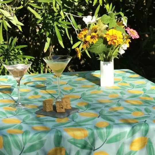 Nappe enduite FLEUR DE SOLEIL Citrons - 7 tailles