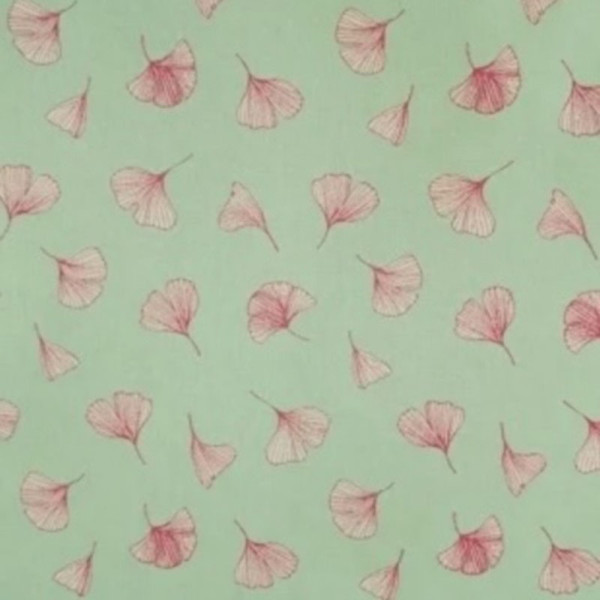 Nappe enduite FLEUR DE SOLEIL Ginkgo pistache - 7 tailles