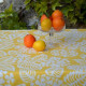 Nappe enduite FLEUR DE SOLEIL Ikat jaune curry - 7 tailles