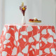 Nappe enduite FLEUR DE SOLEIL Pavots corail - 7 tailles