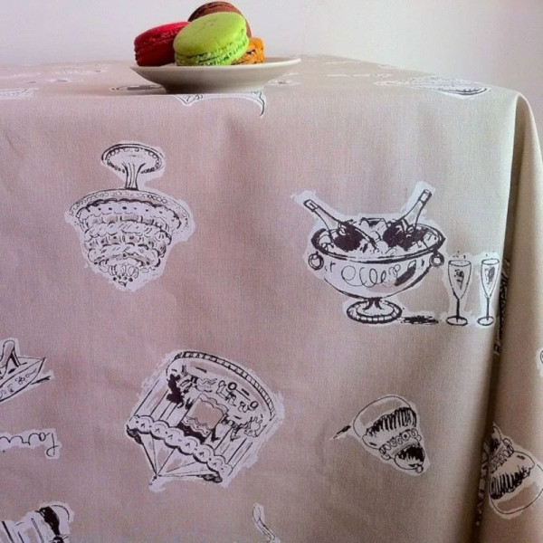 Nappe enduite FLEUR DE SOLEIL Pin doré - 7 tailles