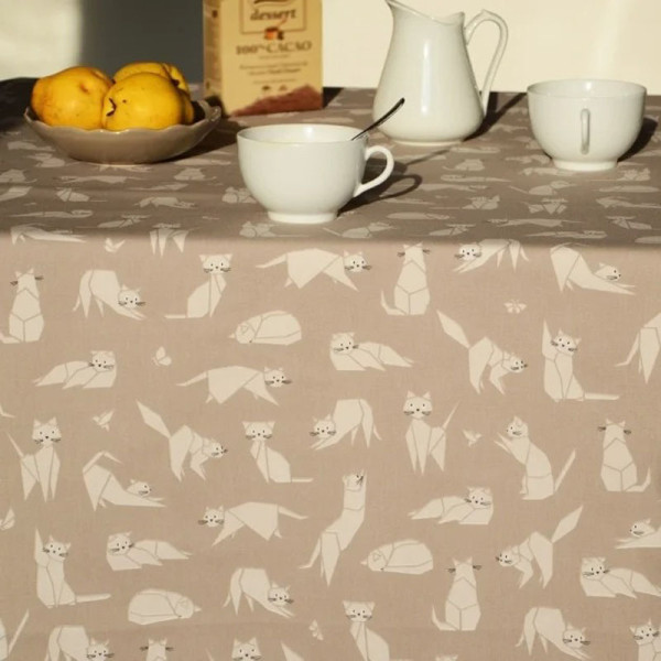 Nappe enduite FLEUR DE SOLEIL Pompadour bleue - 7 tailles