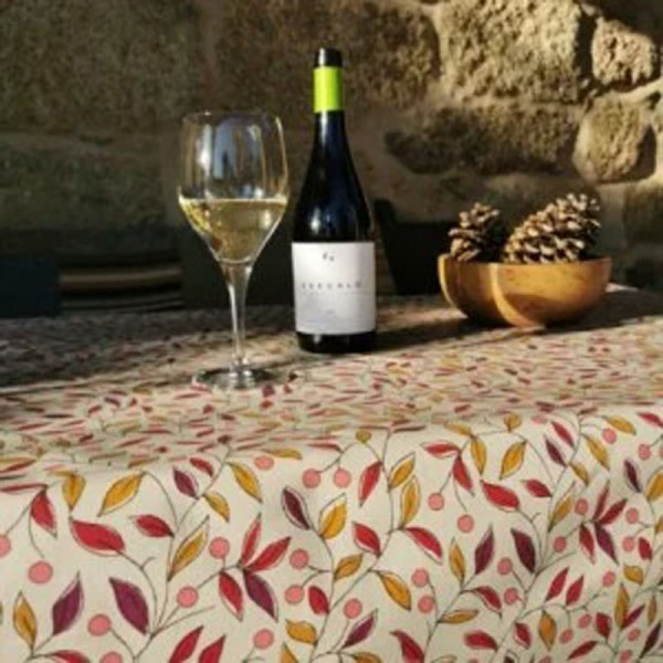 Nappe enduite FLEUR DE SOLEIL Tilleul prune - 7 tailles