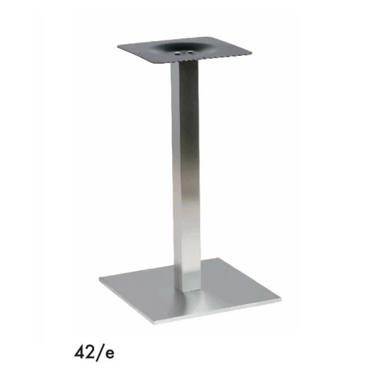 Pied argenté carré en inox GR-INOVA 42/e pour plateau table bistro H.72.5cm