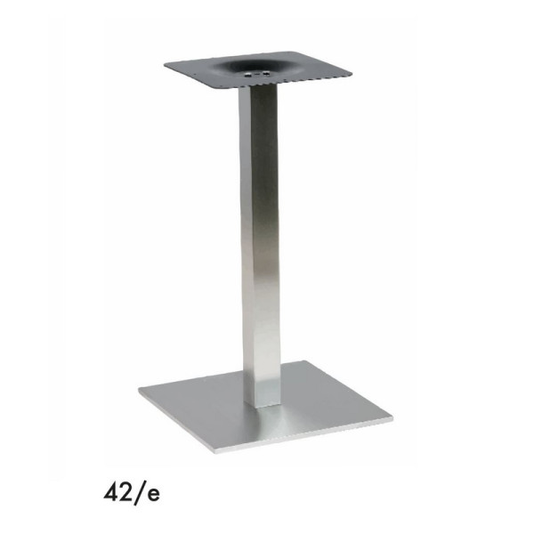 Pied argenté carré en inox GR-INOVA 42/e pour plateau table bistro H.72.5cm
