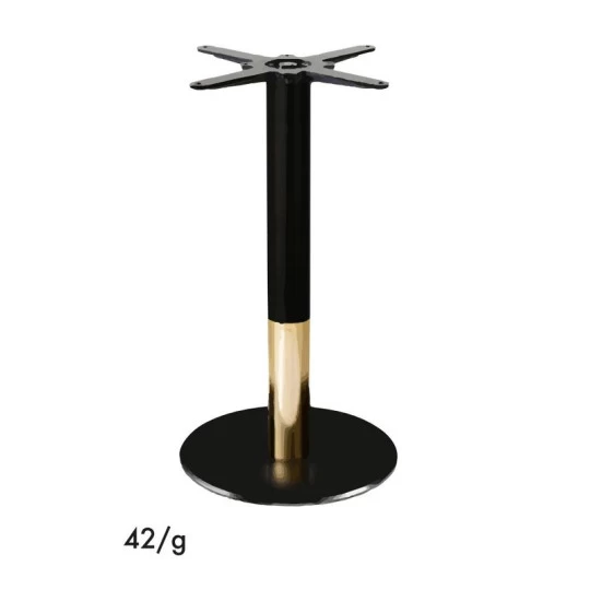 Pied en acier et fonte noir doré GR-INOVA 42/g pour plateau table bistro H.72cm