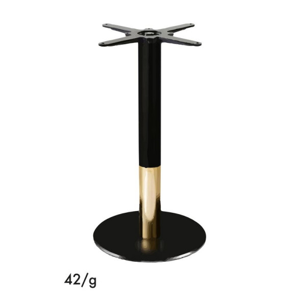 Pied en acier et fonte noir doré GR-INOVA 42/g pour plateau table bistro H.72cm