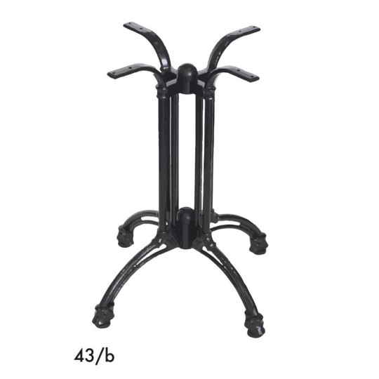 Pied en aluminium noir GR-INOVA 43/b H.72cm 4 branches pour plateau table bistro