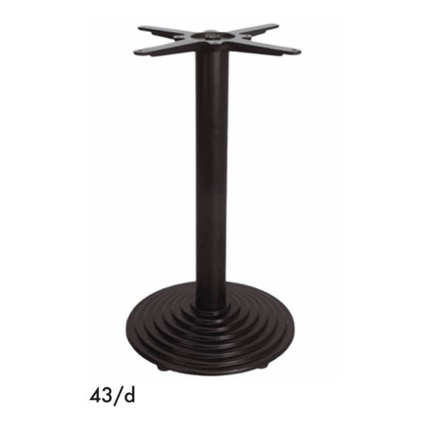 Pied noir en fonte GR-INOVA 43/d H.72cm pour plateau table bistro