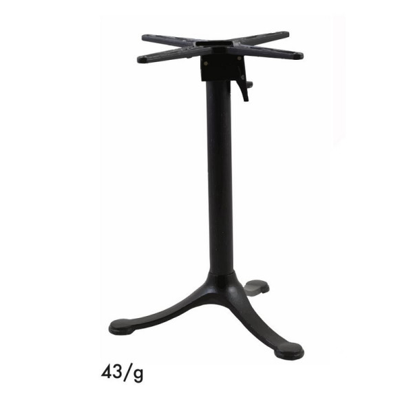 Pied en acier noir GR-INOVA 43/g 3 branches H.72cm pour plateau table bistro avec kit pliant