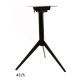 Pied noir en acier GR-INOVA 43/h H.72cm 3 branches pour plateau table bistro avec kit pliant