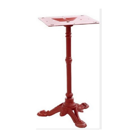 Pied rouge en fonte d'acier GR-INOVA 43/c H.72cm 3 branches pour plateau table bistro