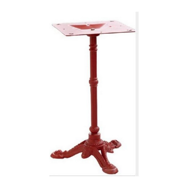 Pied rouge en fonte d'acier GR-INOVA 43/c H.72cm 3 branches pour plateau table bistro