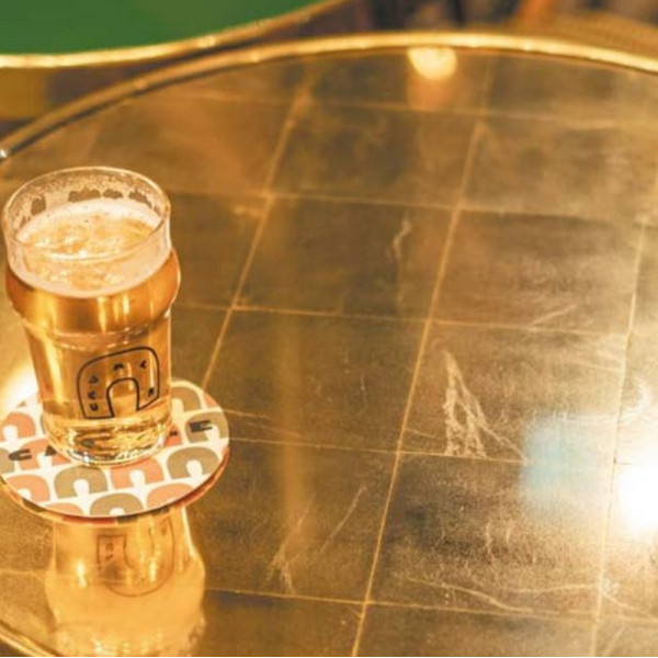 Plateau carré doré à la feuille GR-INOVA pour pied de table bistro - 3 coloris 3 tailles