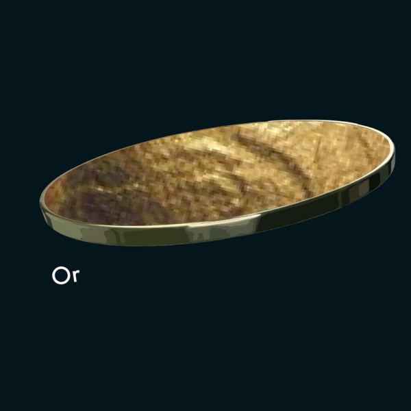 Plateau rectangulaire doré à la feuille GR-INOVA pour pied de table bistro - 3 coloris 3 tailles